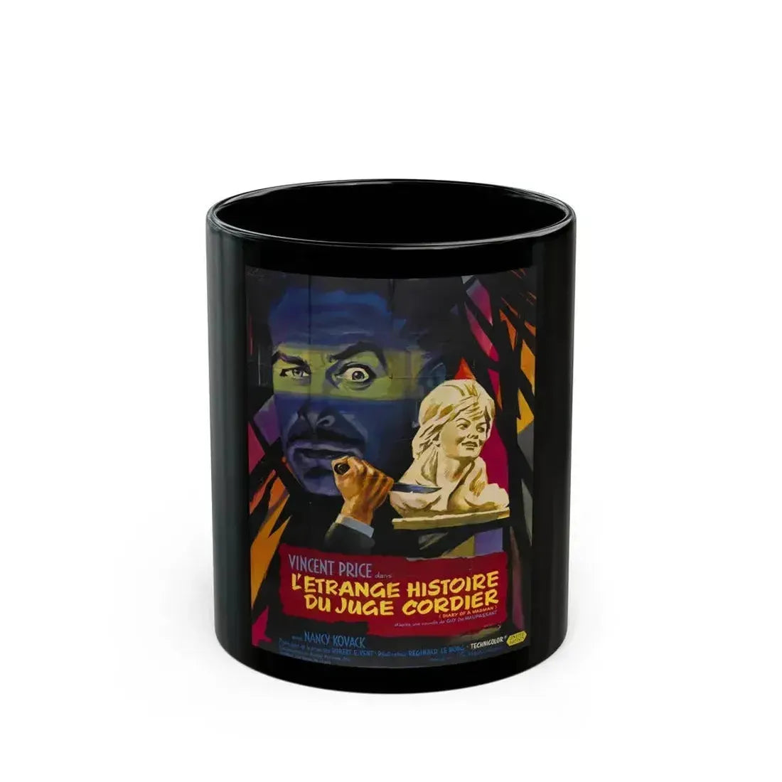 DIARY OF A MADMAN (FRENCH) 1963 Movie Poster - Black Coffee Mug 11oz - Go Mug Yourself
