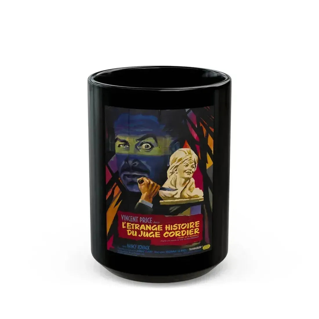 DIARY OF A MADMAN (FRENCH) 1963 Movie Poster - Black Coffee Mug 15oz - Go Mug Yourself