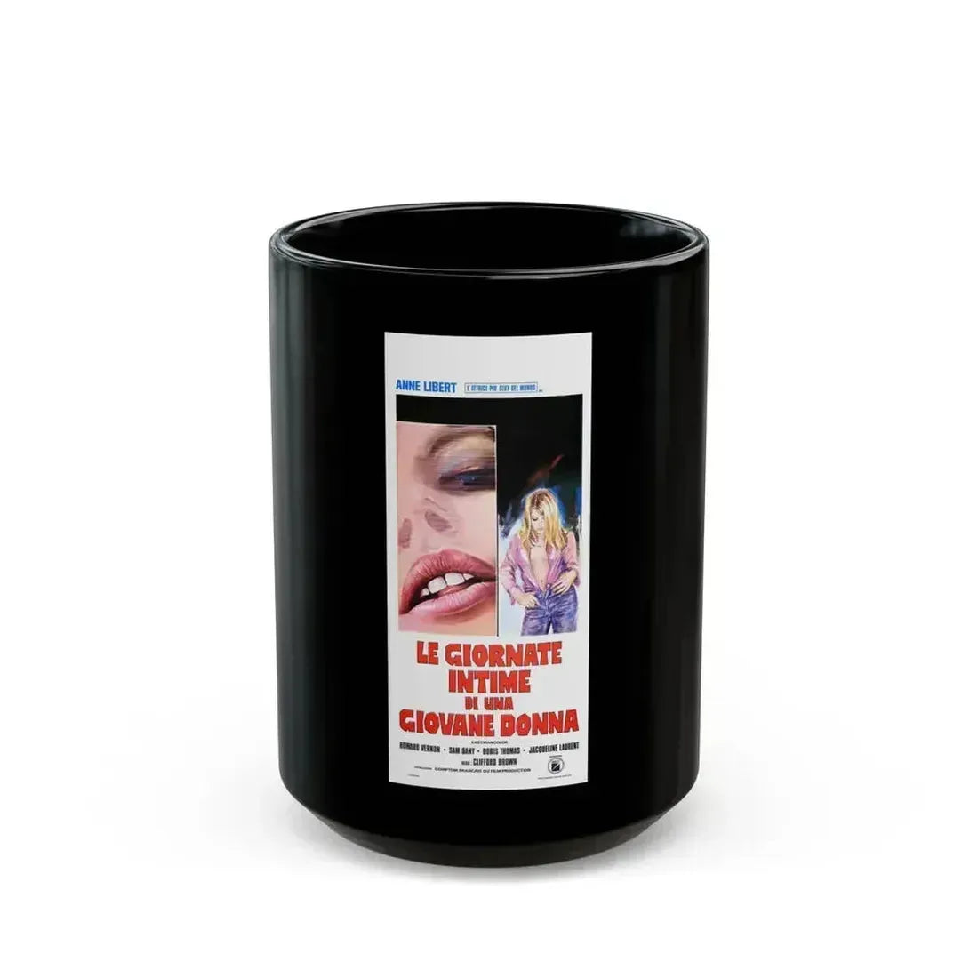 DIARY OF A NYMPHO (ITALIAN) 1973 Movie Poster - Black Coffee Mug 15oz - Go Mug Yourself
