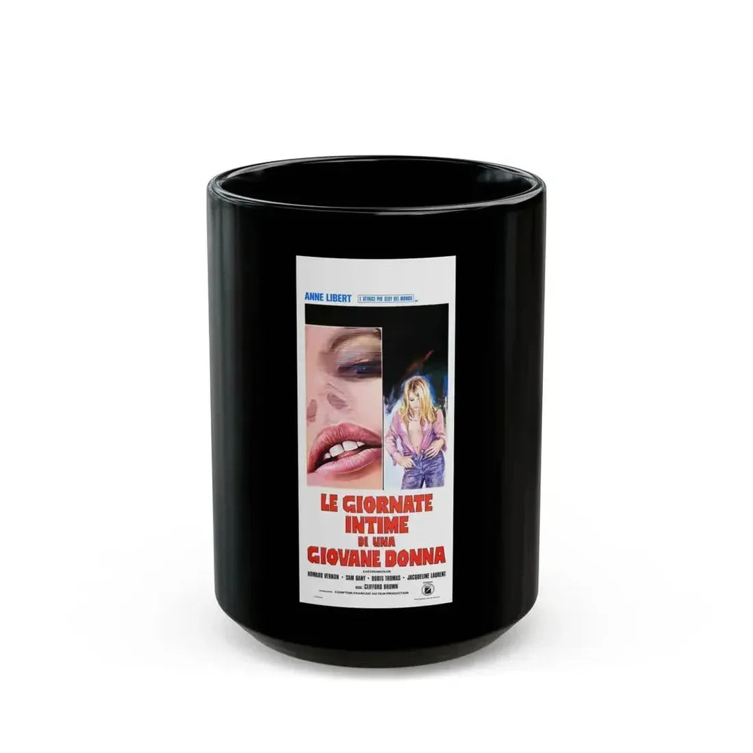 DIARY OF A NYMPHO (ITALIAN) 1973 Movie Poster - Black Coffee Mug 15oz - Go Mug Yourself