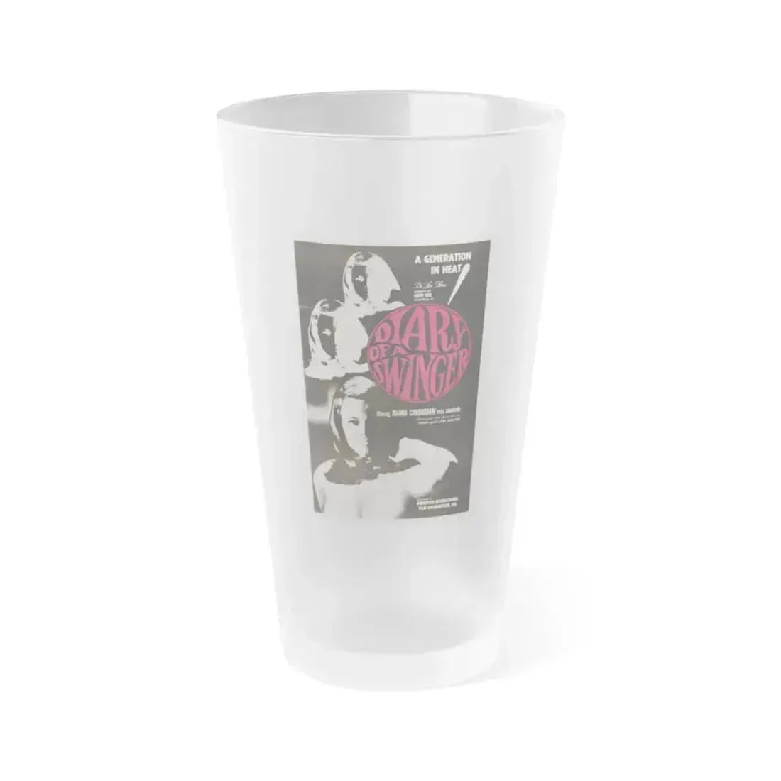 DIARY OF A SWINGER 1967 Movie Poster - Frosted Pint Glass 16oz 16oz Frosted - Go Mug Yourself