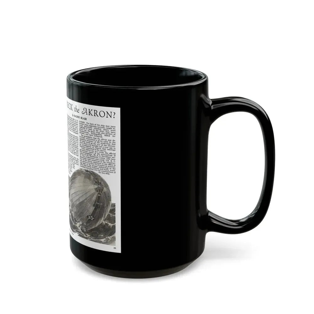Did Sabotage Wreck the Akron, Modern Mechanix, June 1933 - Black Coffee Mug - Go Mug Yourself