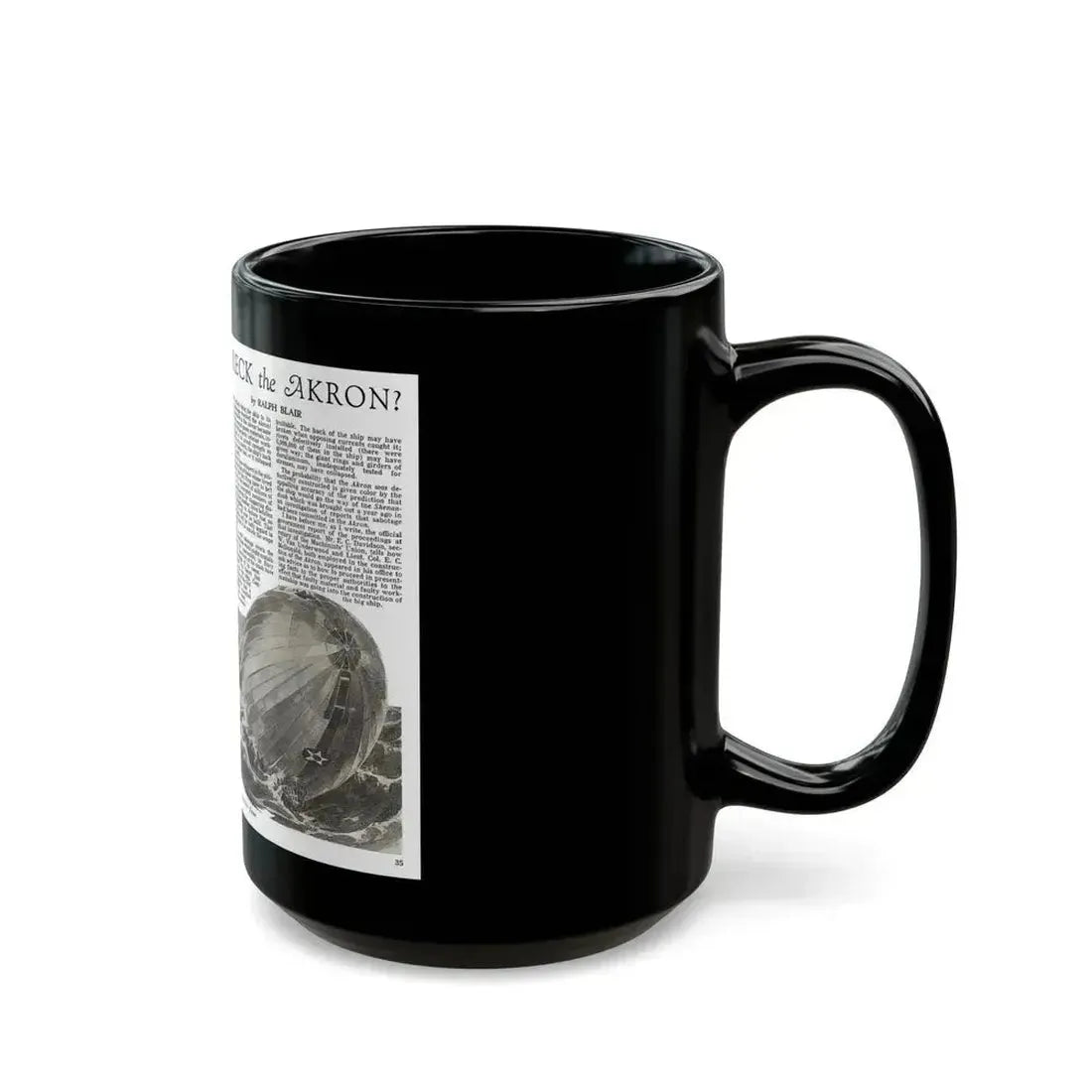 Did Sabotage Wreck the Akron, Modern Mechanix, June 1933 - Black Coffee Mug - Go Mug Yourself