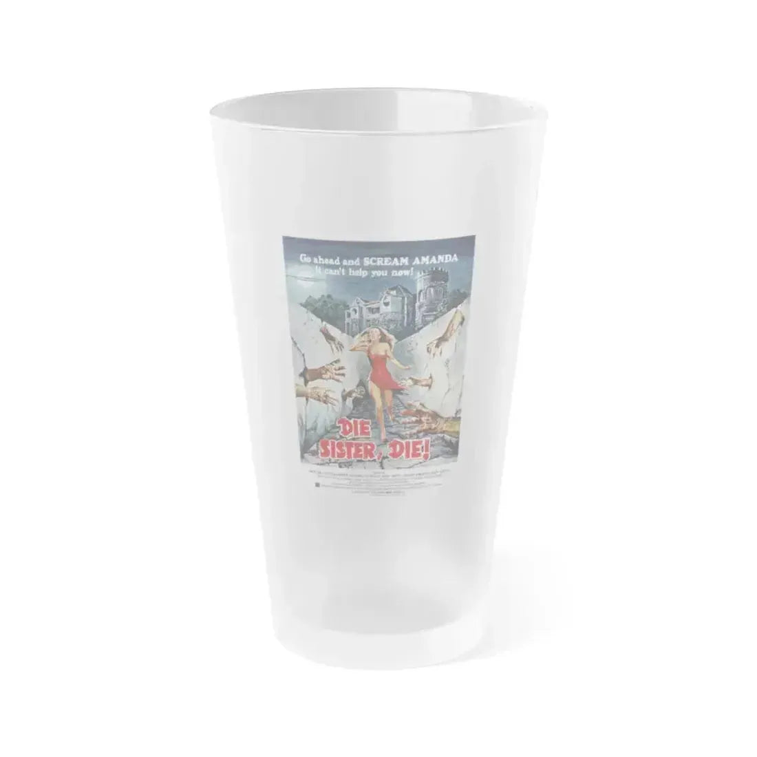 DIE SISTER, DIE! 1972 Movie Poster - Frosted Pint Glass 16oz 16oz Frosted - Go Mug Yourself