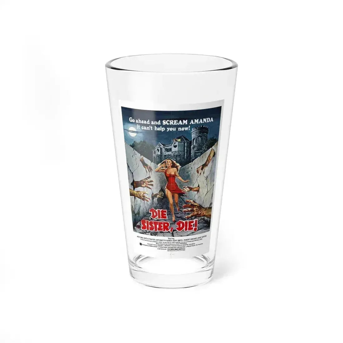 DIE SISTER, DIE! 1972 Movie Poster - Pint Glass 16oz 16oz - Go Mug Yourself