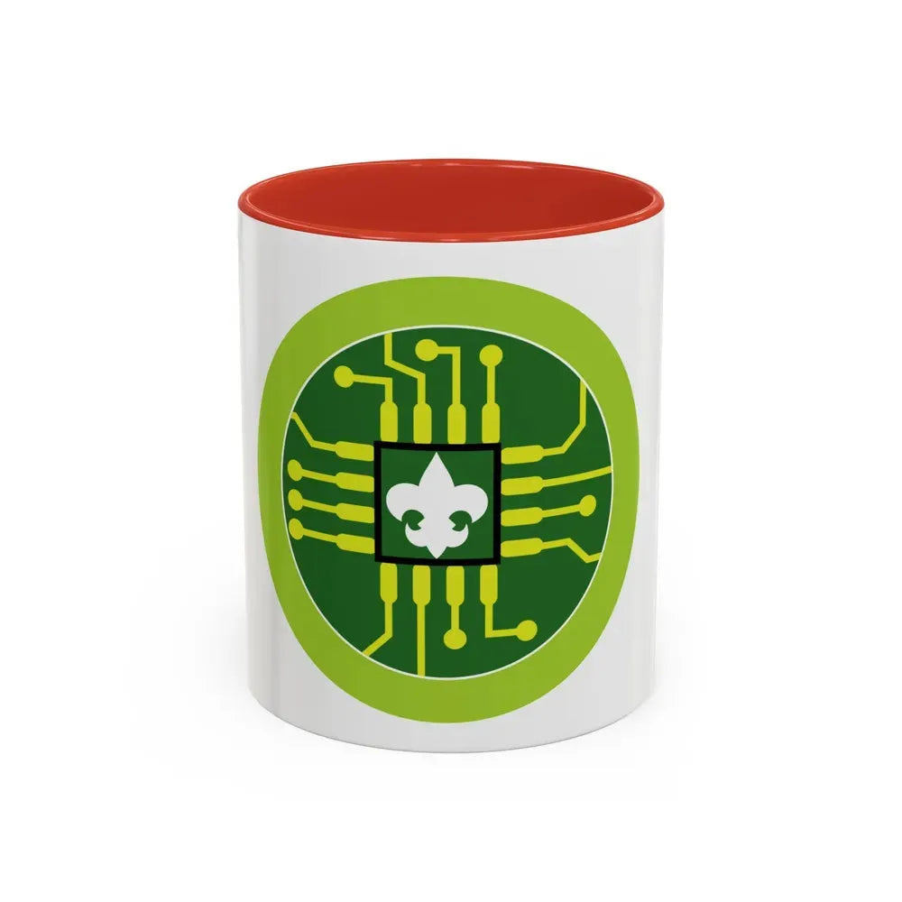 Digital Technology (Boy Scout Merit Badge) Accent Coffee Mug 11oz Red - Go Mug Yourself