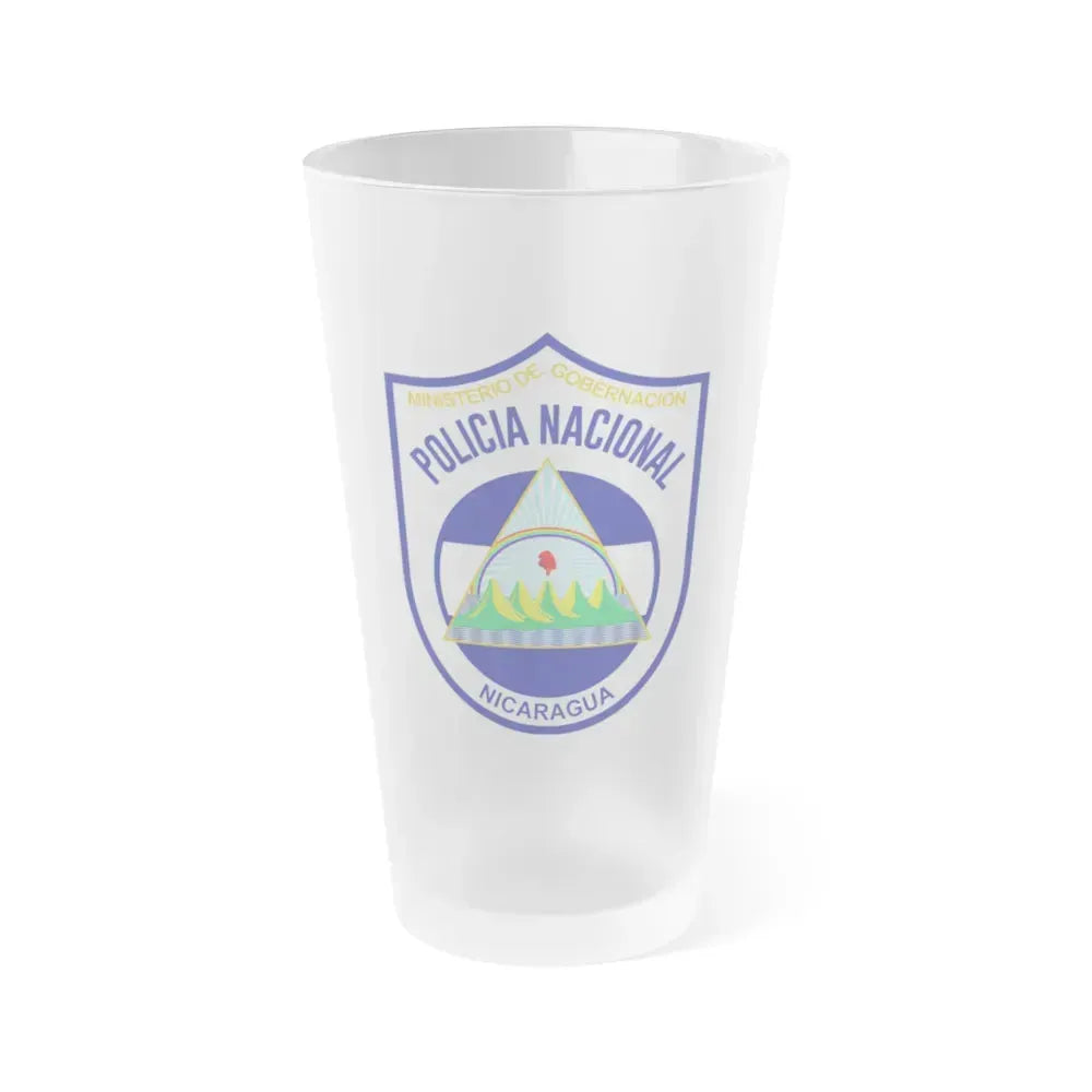 Directorate-General of National Police of Nicaragua 1990-2014 - Frosted Pint Glass 16oz 16oz Frosted - Go Mug Yourself