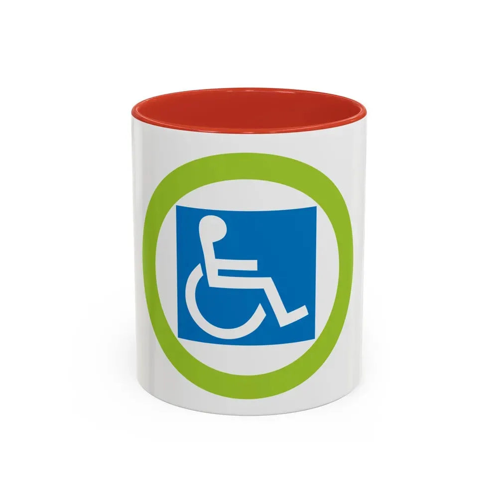 Disabilities Awareness (Boy Scout Merit Badge) Accent Coffee Mug 11oz Red - Go Mug Yourself
