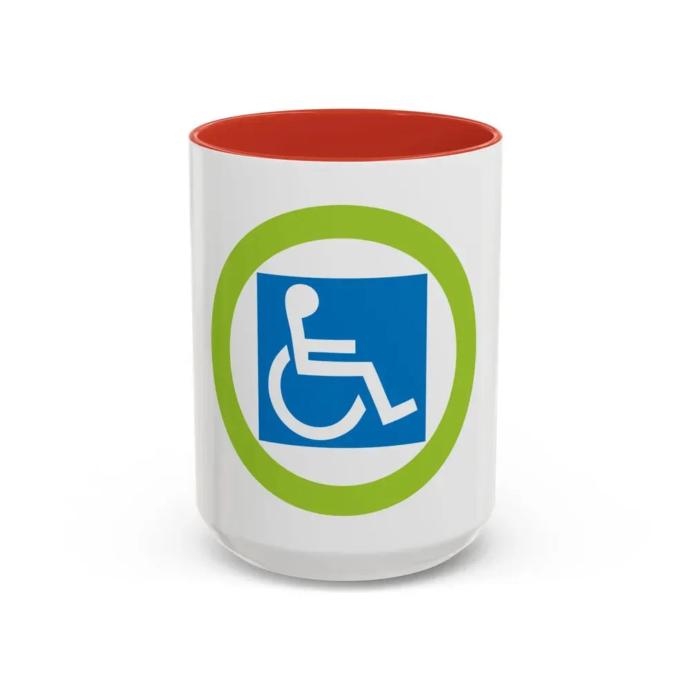 Disabilities Awareness (Boy Scout Merit Badge) Accent Coffee Mug 15oz Red - Go Mug Yourself