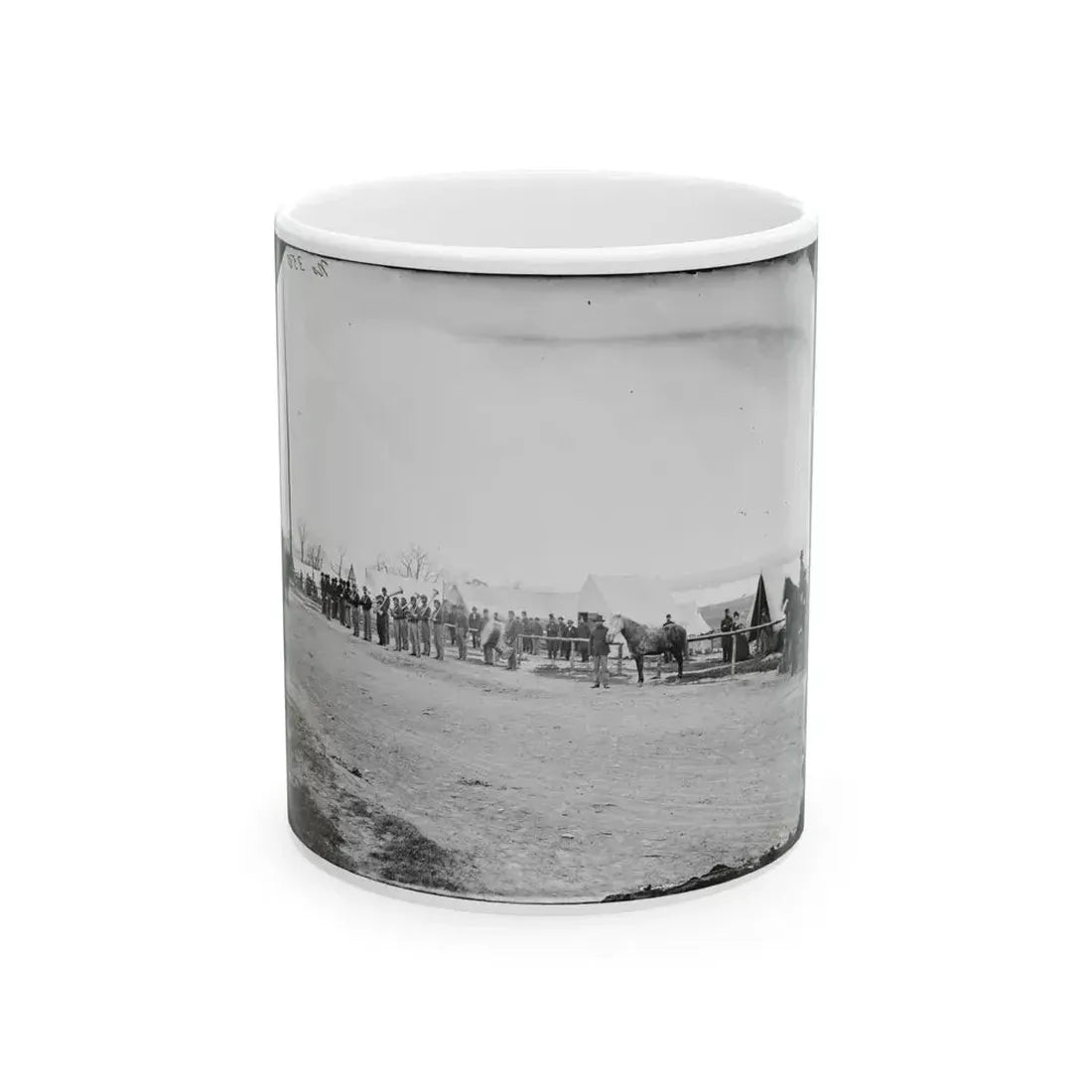District Of Columbia. Band Before Quarters At Camp Stoneman (U.S. Civil War) White Coffee Mug 11oz - Go Mug Yourself