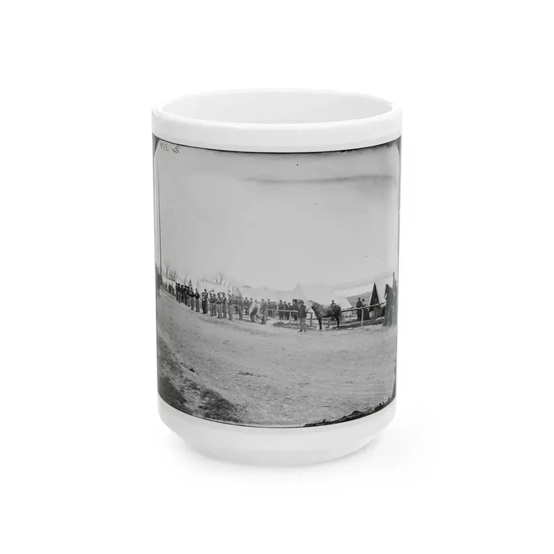 District Of Columbia. Band Before Quarters At Camp Stoneman (U.S. Civil War) White Coffee Mug 15oz - Go Mug Yourself