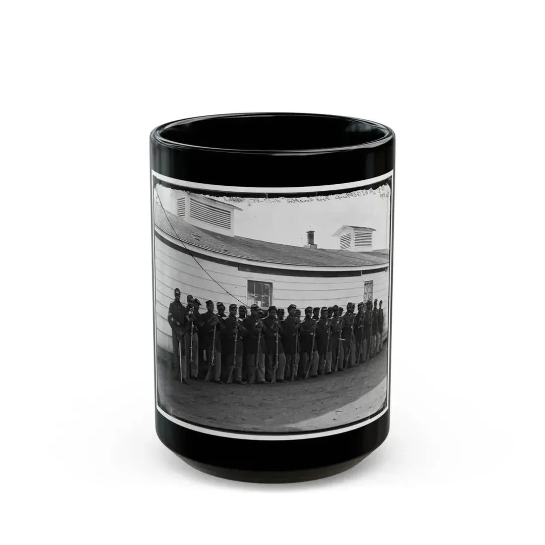 District Of Columbia. Company E, 4th U.S. Colored Infantry, At Fort Lincoln (U.S. Civil War) Black Coffee Mug 15oz - Go Mug Yourself