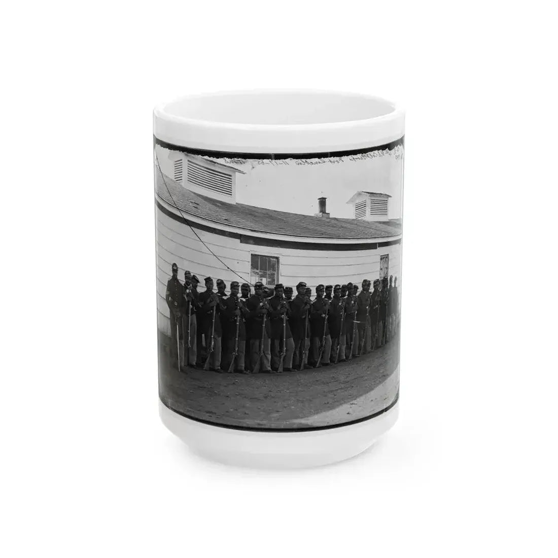 District Of Columbia. Company E, 4th U.S. Colored Infantry, At Fort Lincoln (U.S. Civil War) White Coffee Mug 15oz - Go Mug Yourself
