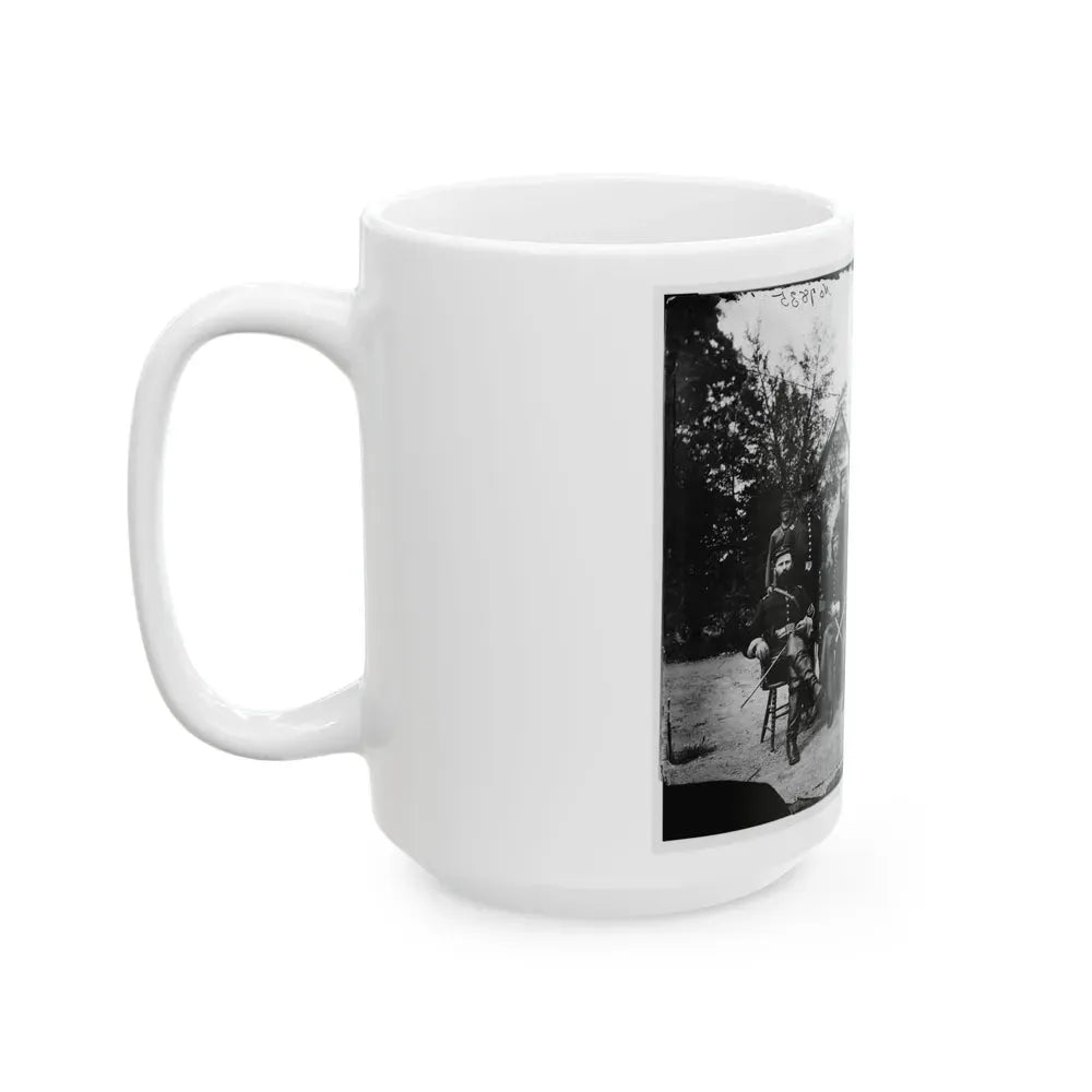 District Of Columbia. Gen. William Gamble And Staff At Camp Stoneman, The Cavalry Depot At Giesborough Point (U.S. Civil War) White Coffee Mug - Go Mug Yourself