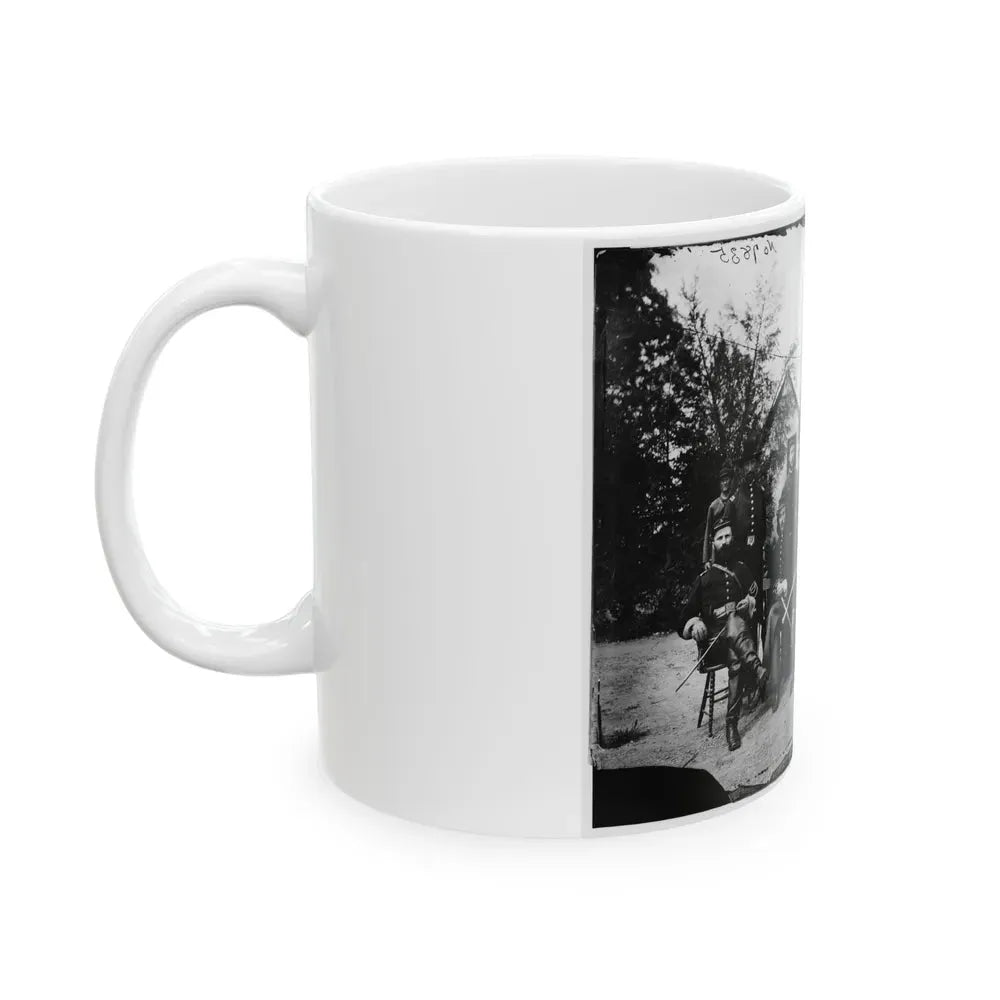 District Of Columbia. Gen. William Gamble And Staff At Camp Stoneman, The Cavalry Depot At Giesborough Point (U.S. Civil War) White Coffee Mug - Go Mug Yourself