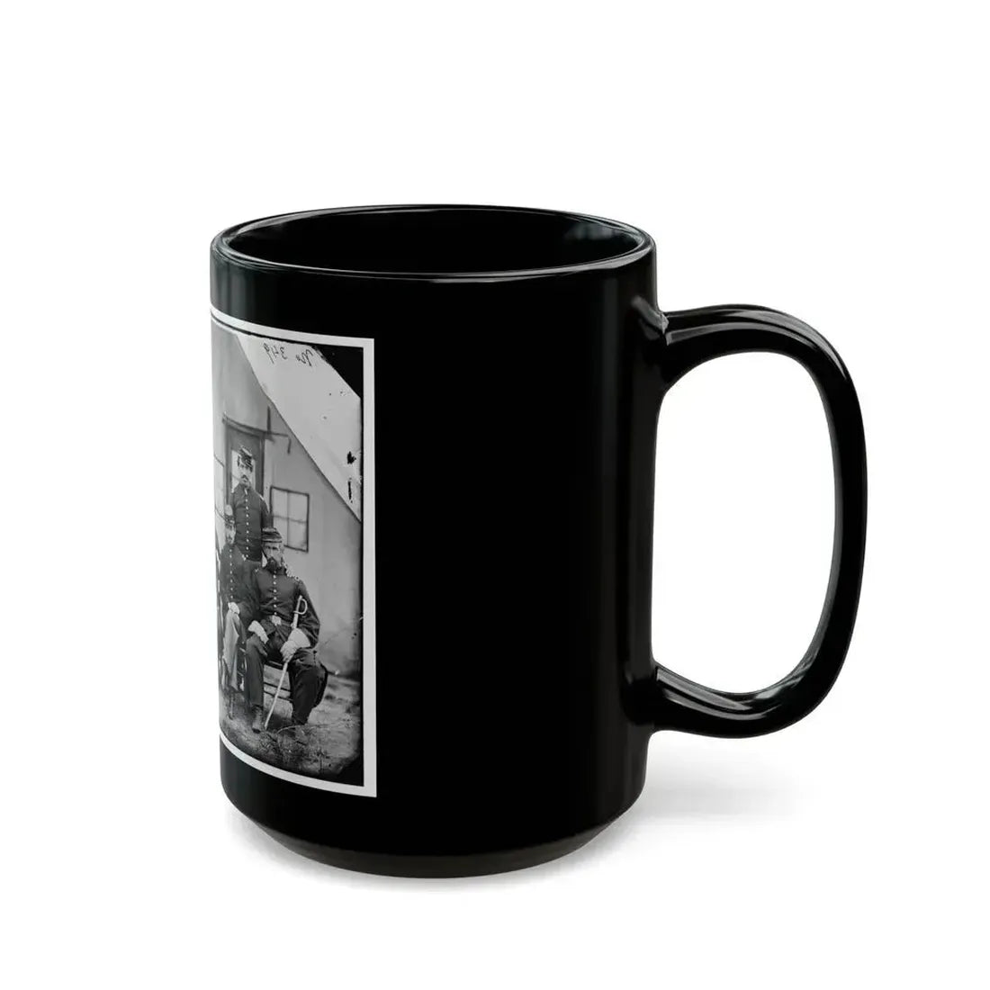 District Of Columbia. Maj. H. W. Sawyer And Staff At Camp Stoneman (U.S. Civil War) Black Coffee Mug - Go Mug Yourself
