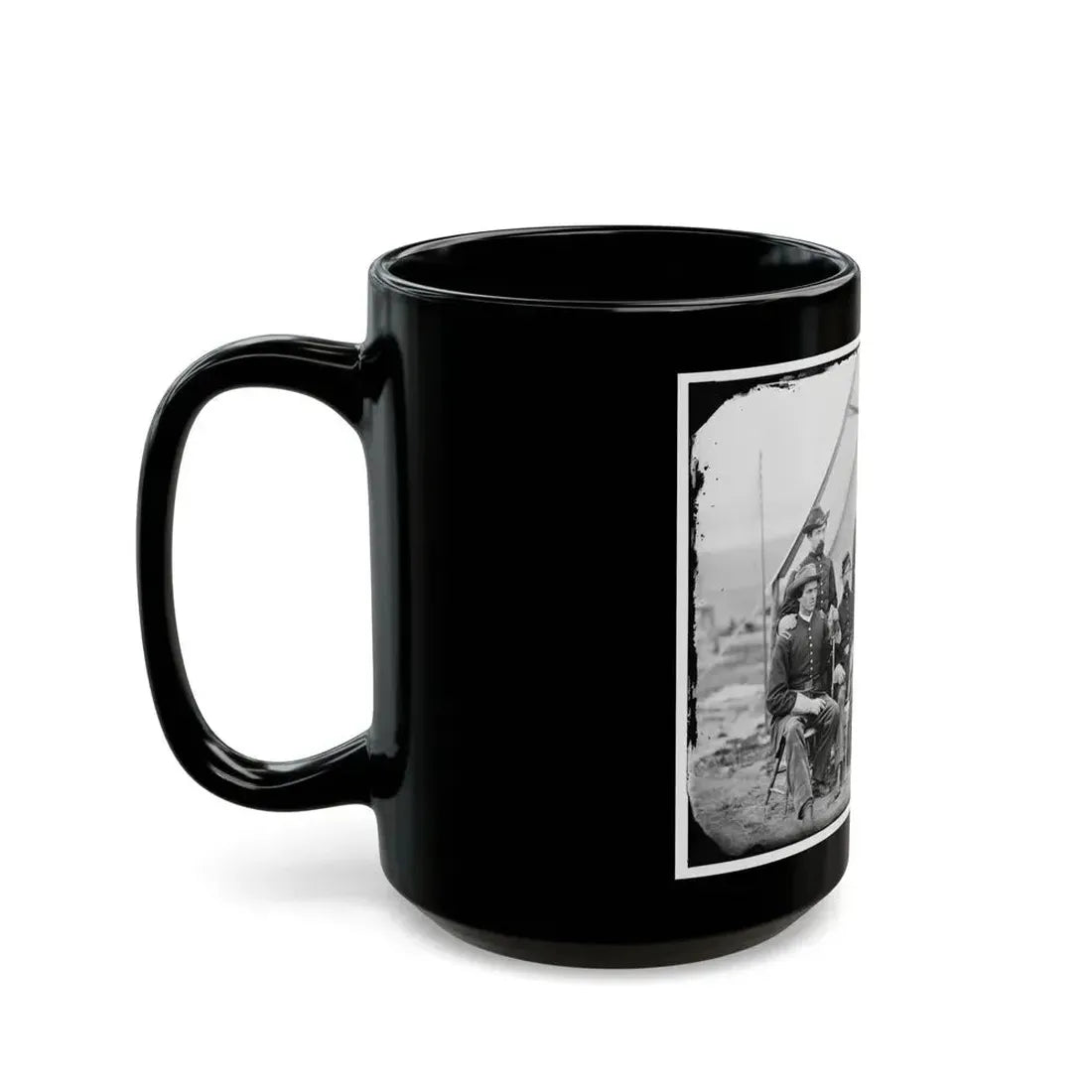 District Of Columbia. Maj. H. W. Sawyer And Staff At Camp Stoneman (U.S. Civil War) Black Coffee Mug - Go Mug Yourself