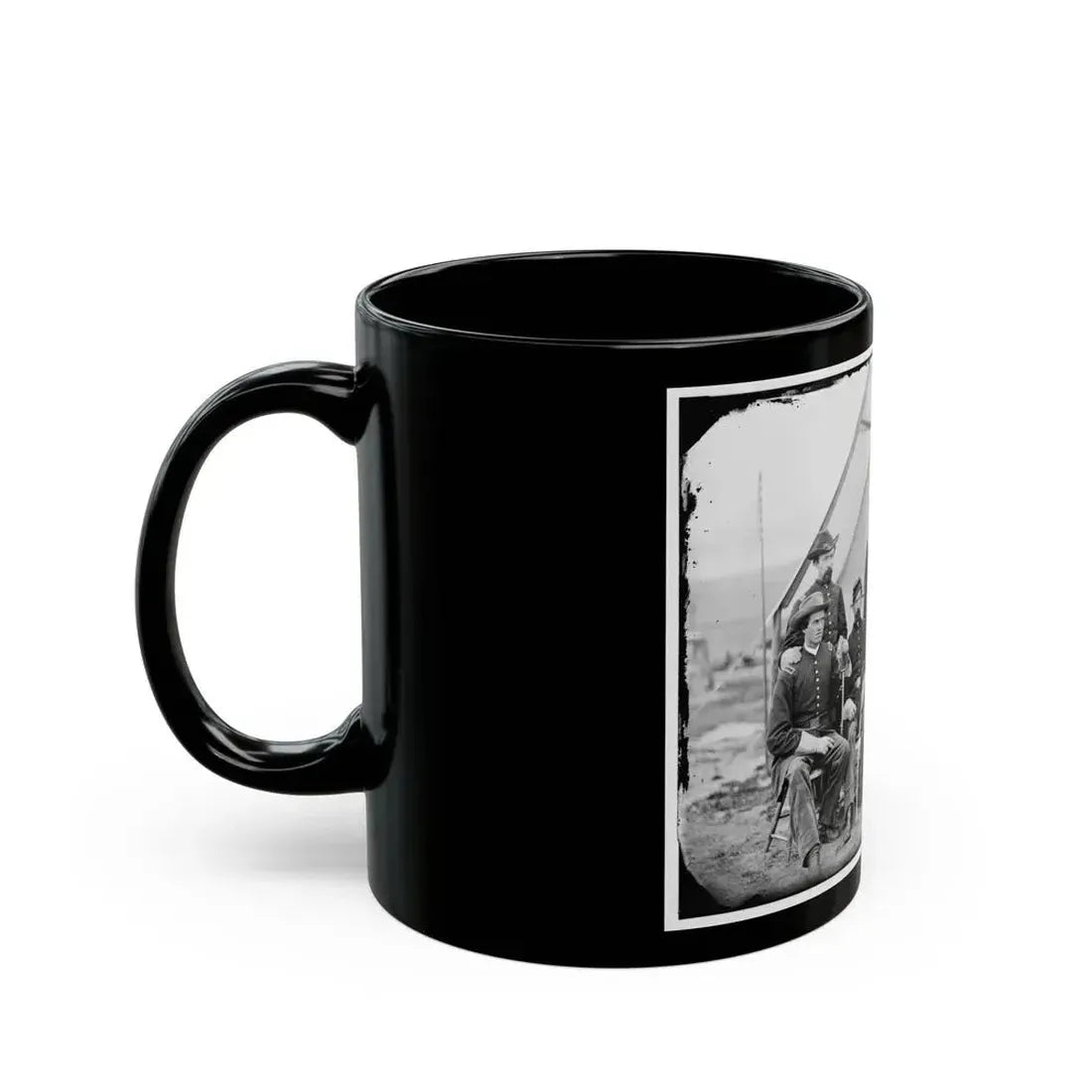 District Of Columbia. Maj. H. W. Sawyer And Staff At Camp Stoneman (U.S. Civil War) Black Coffee Mug - Go Mug Yourself