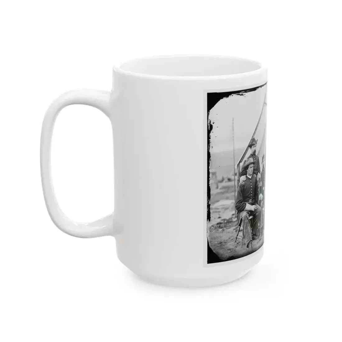 District Of Columbia. Maj. H. W. Sawyer And Staff At Camp Stoneman (U.S. Civil War) White Coffee Mug - Go Mug Yourself