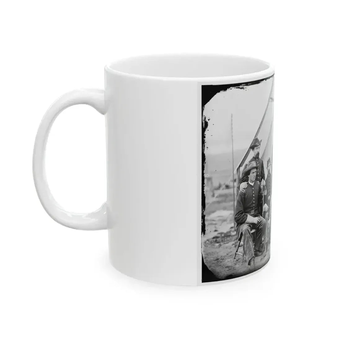 District Of Columbia. Maj. H. W. Sawyer And Staff At Camp Stoneman (U.S. Civil War) White Coffee Mug - Go Mug Yourself