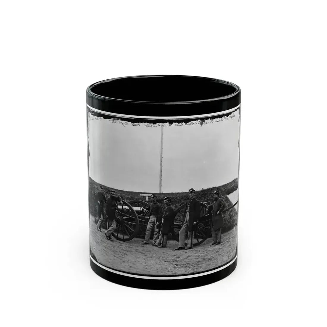 District Of Columbia. Sergeants Of 3d Massachusetts Heavy Artillery, With Gun And Caisson At Fort Totten (U.S. Civil War) Black Coffee Mug 11oz - Go Mug Yourself