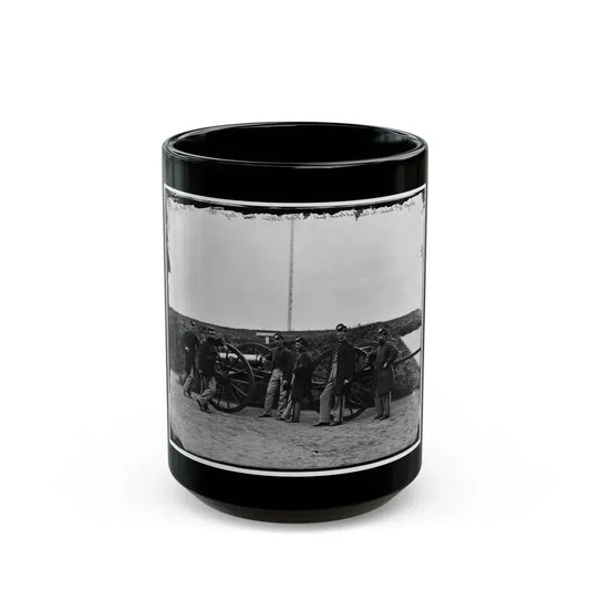 District Of Columbia. Sergeants Of 3d Massachusetts Heavy Artillery, With Gun And Caisson At Fort Totten (U.S. Civil War) Black Coffee Mug 15oz - Go Mug Yourself