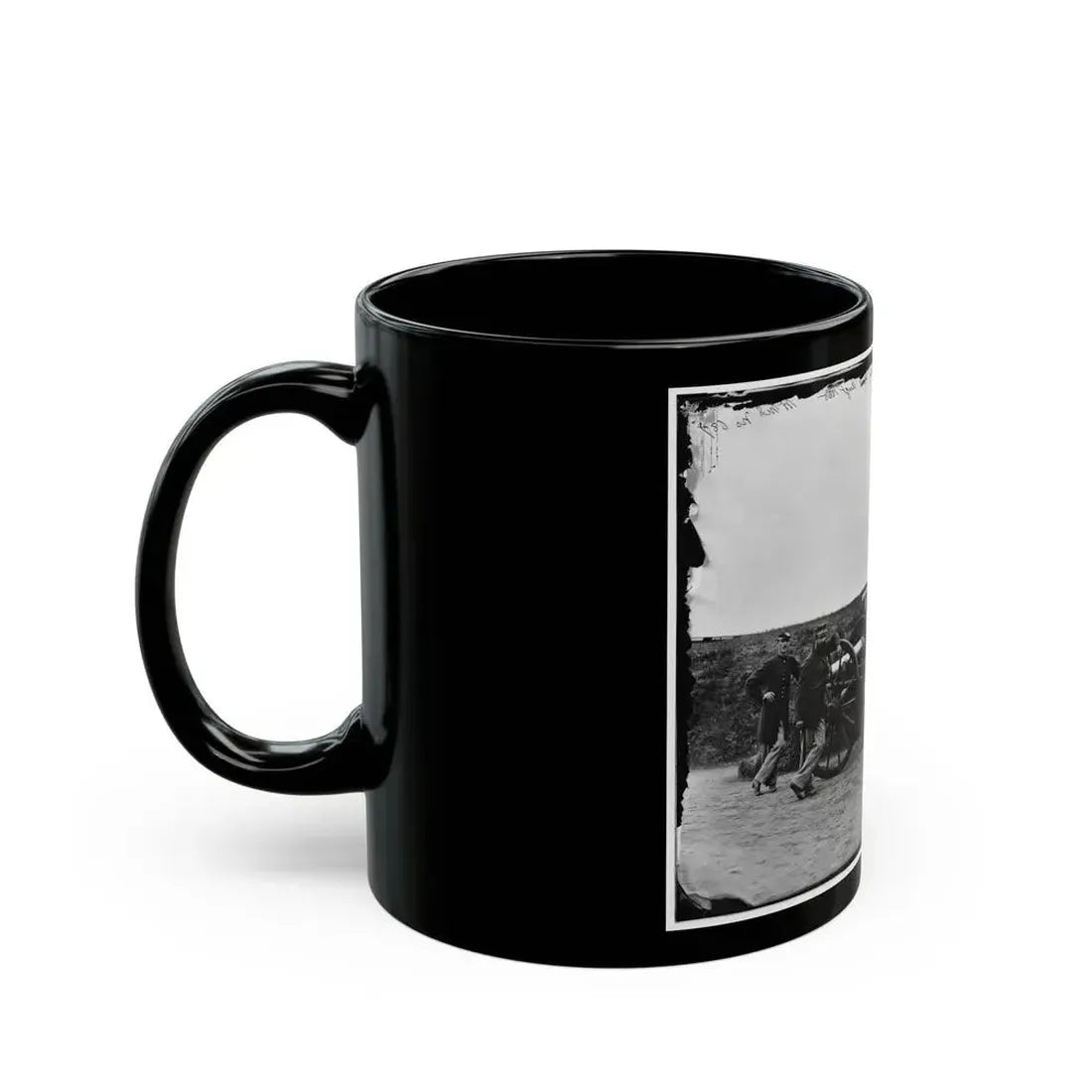 District Of Columbia. Sergeants Of 3d Massachusetts Heavy Artillery, With Gun And Caisson At Fort Totten (U.S. Civil War) Black Coffee Mug - Go Mug Yourself