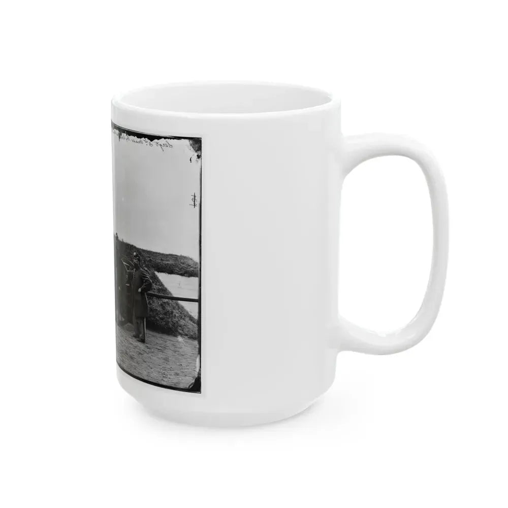 District Of Columbia. Sergeants Of 3d Massachusetts Heavy Artillery, With Gun And Caisson At Fort Totten (U.S. Civil War) White Coffee Mug - Go Mug Yourself