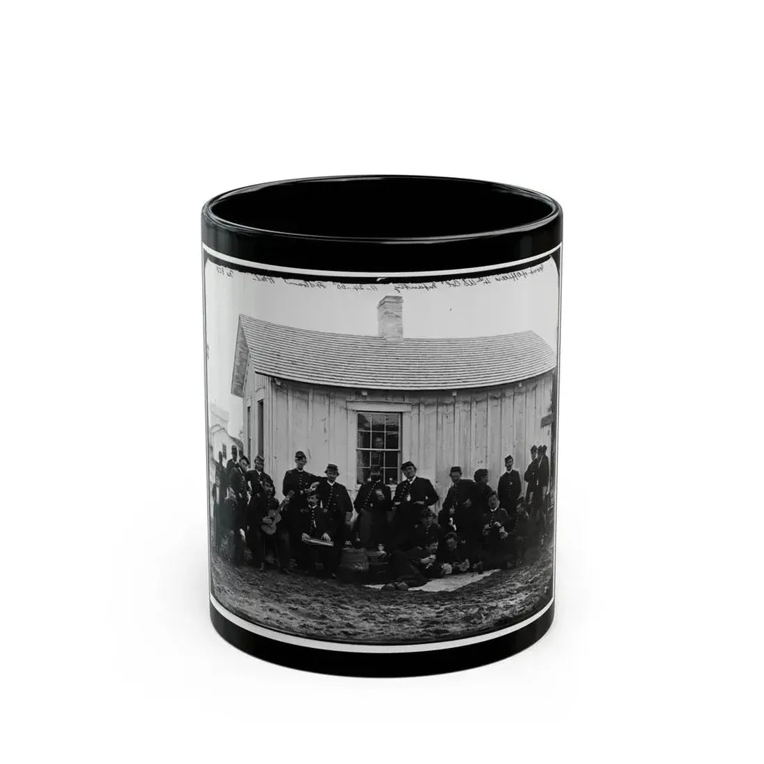 District Of Columbia. White Officers Of 4th U.S. Colored Infantry At Leisure, Fort Slocum (U.S. Civil War) Black Coffee Mug 11oz - Go Mug Yourself