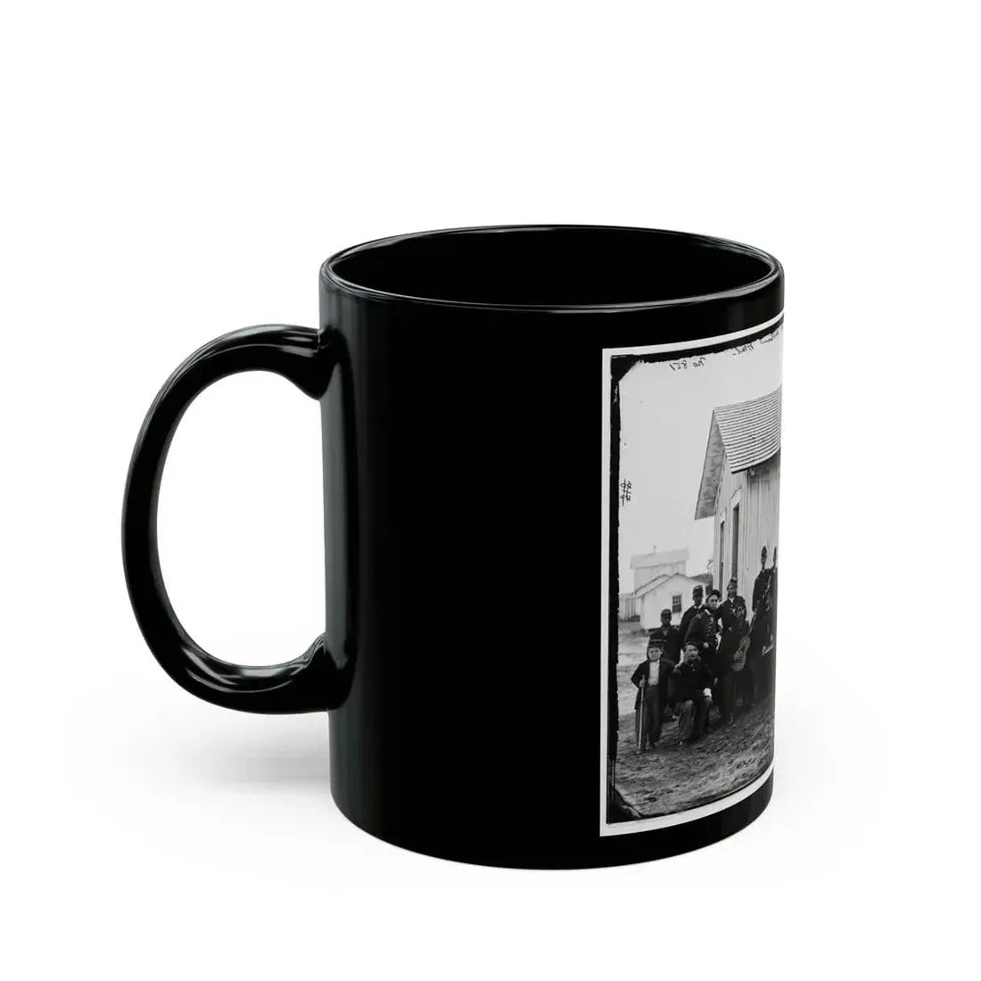 District Of Columbia. White Officers Of 4th U.S. Colored Infantry At Leisure, Fort Slocum (U.S. Civil War) Black Coffee Mug - Go Mug Yourself