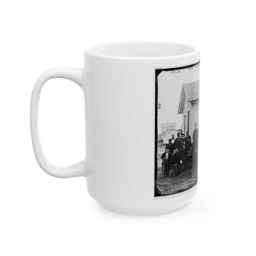 District Of Columbia. White Officers Of 4th U.S. Colored Infantry At Leisure, Fort Slocum (U.S. Civil War) White Coffee Mug - Go Mug Yourself