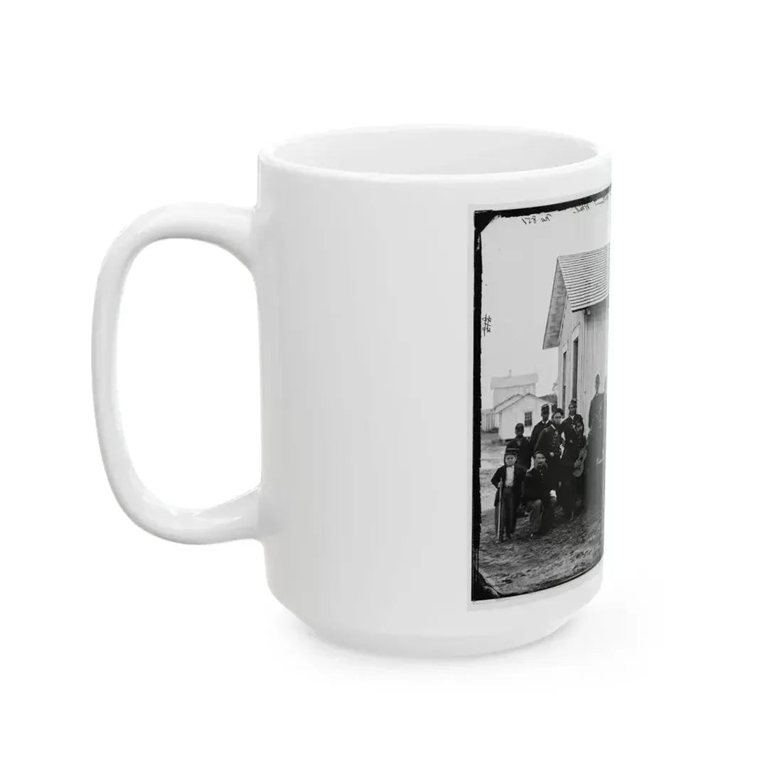 District Of Columbia. White Officers Of 4th U.S. Colored Infantry At Leisure, Fort Slocum (U.S. Civil War) White Coffee Mug - Go Mug Yourself