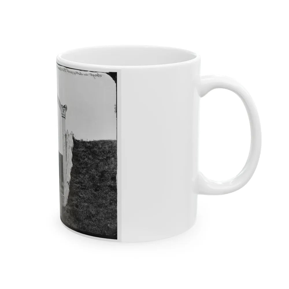 District Of Columbia. Men And Gun Of 3d Massachusetts Heavy Artillery At Ornamental Gate Of Fort Totten (U.S. Civil War) White Coffee Mug-Go Mug Yourself