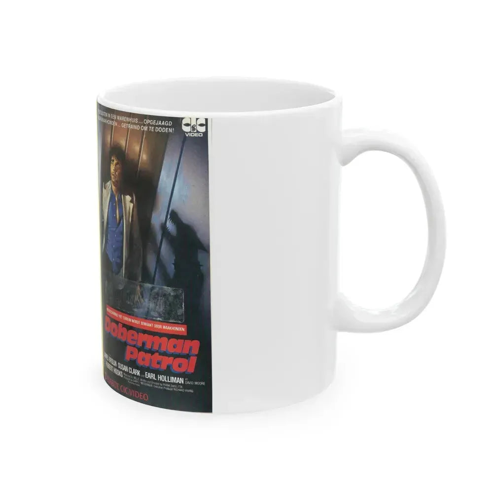 DOBERMAN PATROL (VHS COVER) - White Coffee Mug - Go Mug Yourself