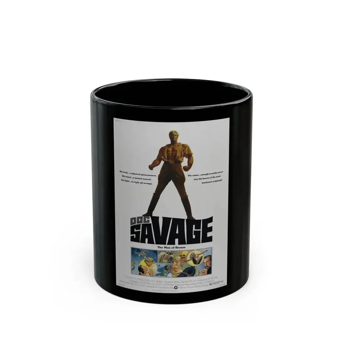 DOC SAVAGE THE MAN OF BRONZE 1975 Movie Poster - Black Coffee Mug 11oz - Go Mug Yourself