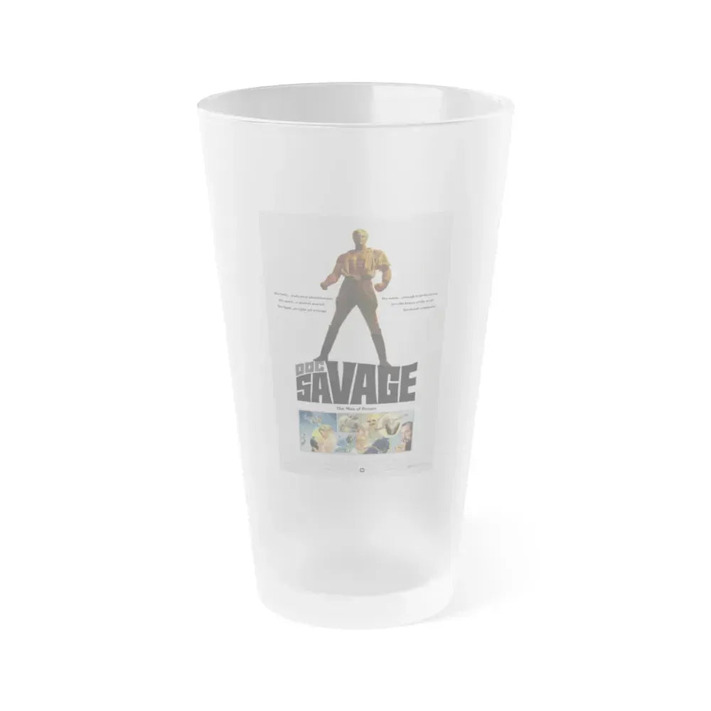 DOC SAVAGE THE MAN OF BRONZE 1975 Movie Poster - Frosted Pint Glass 16oz 16oz Frosted - Go Mug Yourself