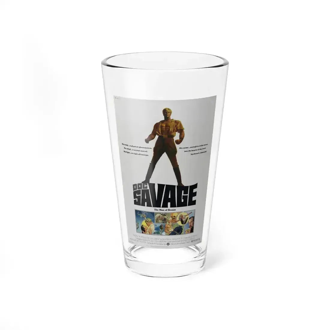 DOC SAVAGE THE MAN  OF BRONZE 1975 Movie Poster - Pint Glass 16oz 16oz - Go Mug Yourself