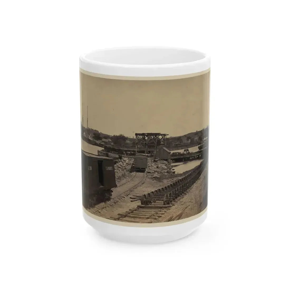 Dock On The South Side Of The James River, Opposite Richmond, Va.(2) (U.S. Civil War) White Coffee Mug 15oz - Go Mug Yourself