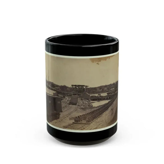 Dock On The South Side Of The James River, Opposite Richmond, Va. (U.S. Civil War) Black Coffee Mug 15oz - Go Mug Yourself