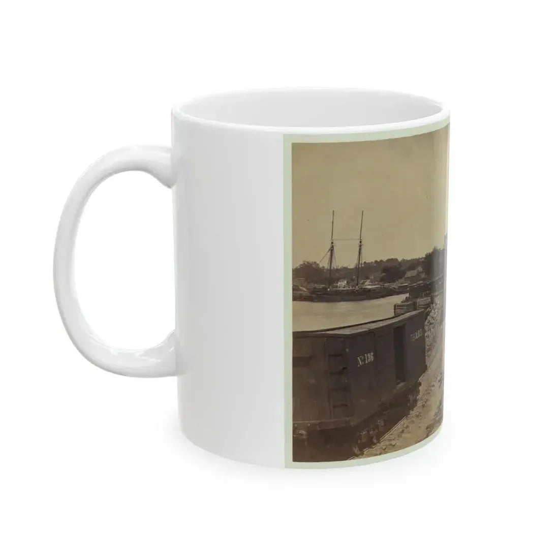 Dock On The South Side Of The James River, Opposite Richmond, Va. (U.S. Civil War) White Coffee Mug - Go Mug Yourself