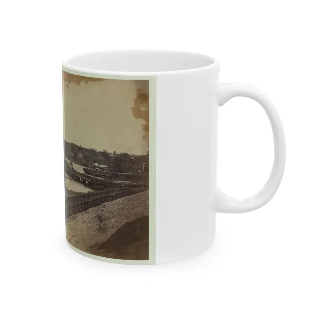 Dock On The South Side Of The James River, Opposite Richmond, Va. (U.S. Civil War) White Coffee Mug - Go Mug Yourself