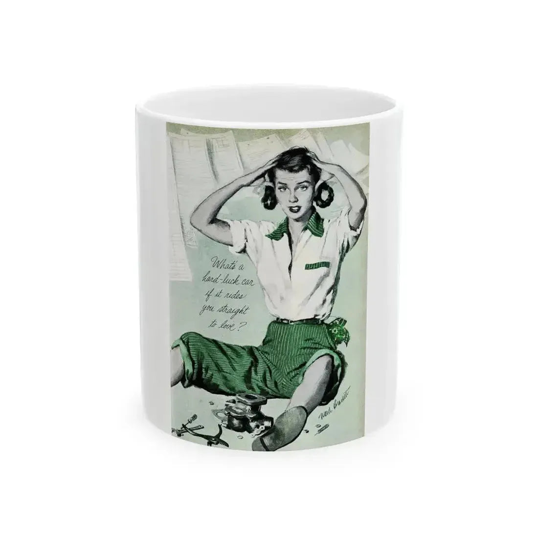 Doctor's Car, Good Housekeeping, December 1949 - White Coffee Mug 11oz - Go Mug Yourself