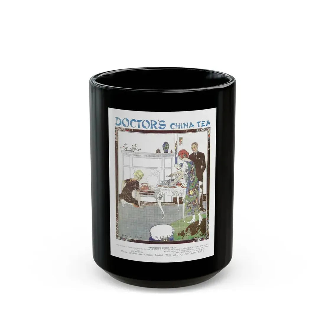 Doctor's china tea, advertisement, 1924 - Black Coffee Mug 15oz - Go Mug Yourself