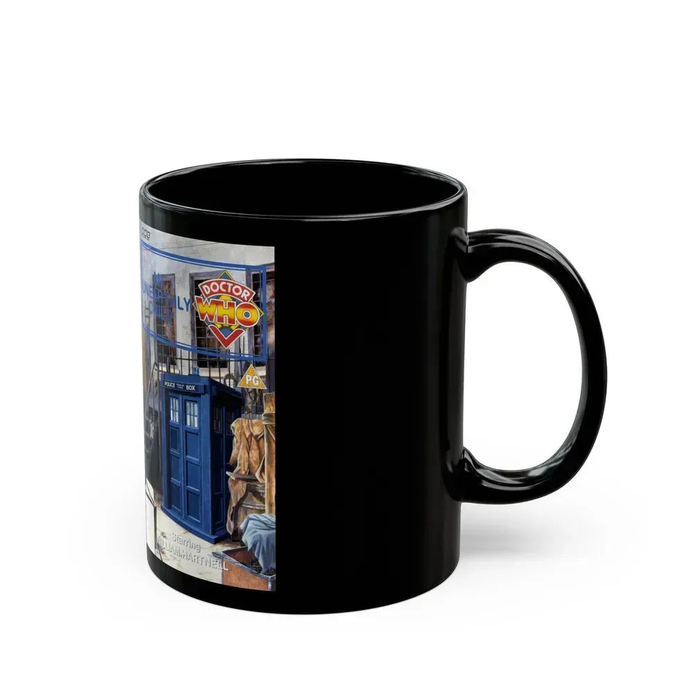 DOCTOR WHO AN UNEARTHLY CHILD WILLIAM HARTNELL (VHS COVER) - Black Coffee Mug - Go Mug Yourself