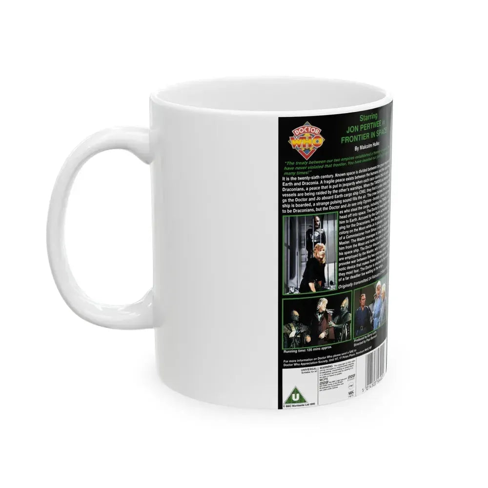 DOCTOR WHO FRONTIER IN SPACE (VHS COVER) - White Coffee Mug - Go Mug Yourself