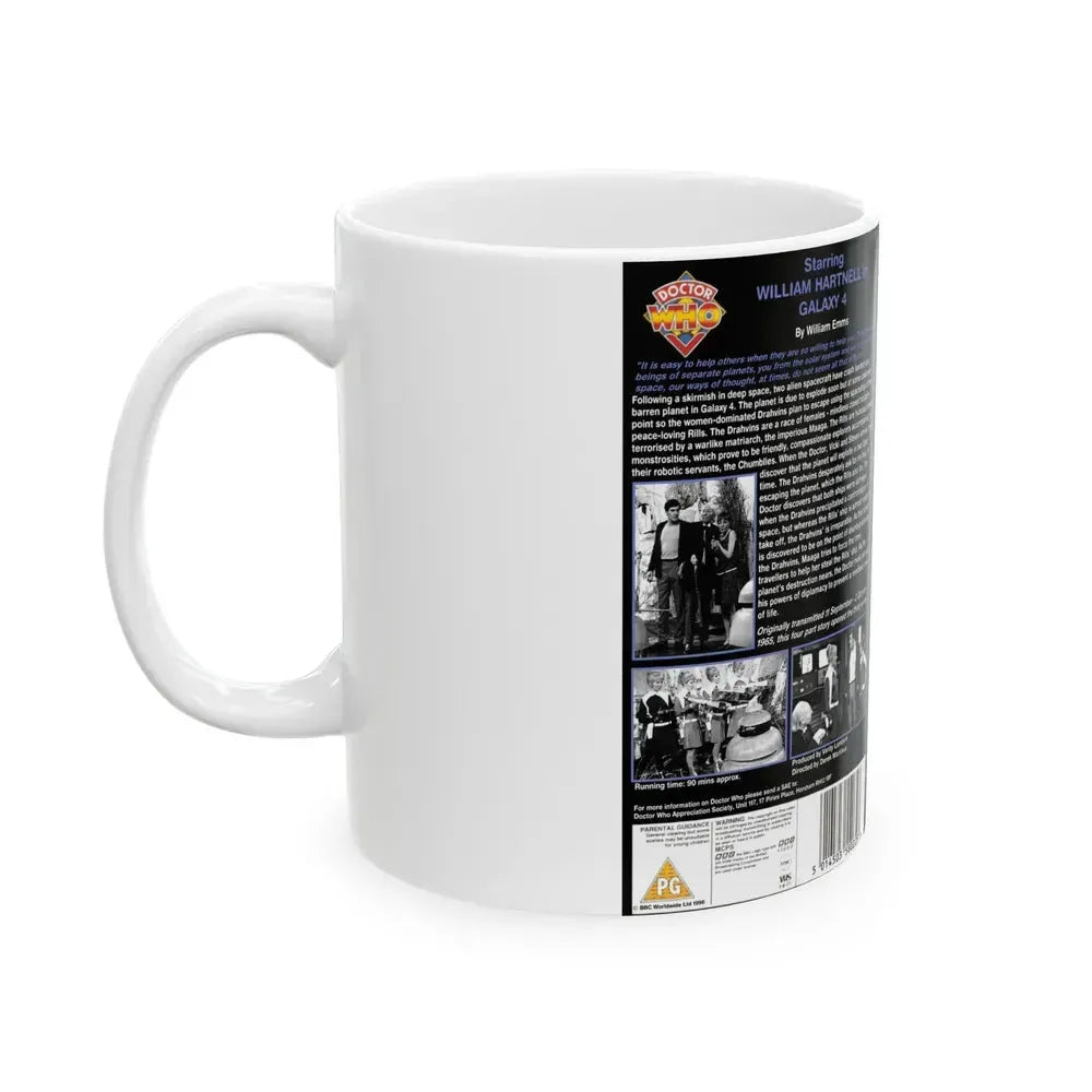 DOCTOR WHO GALAXY 4 (VHS COVER) - White Coffee Mug - Go Mug Yourself