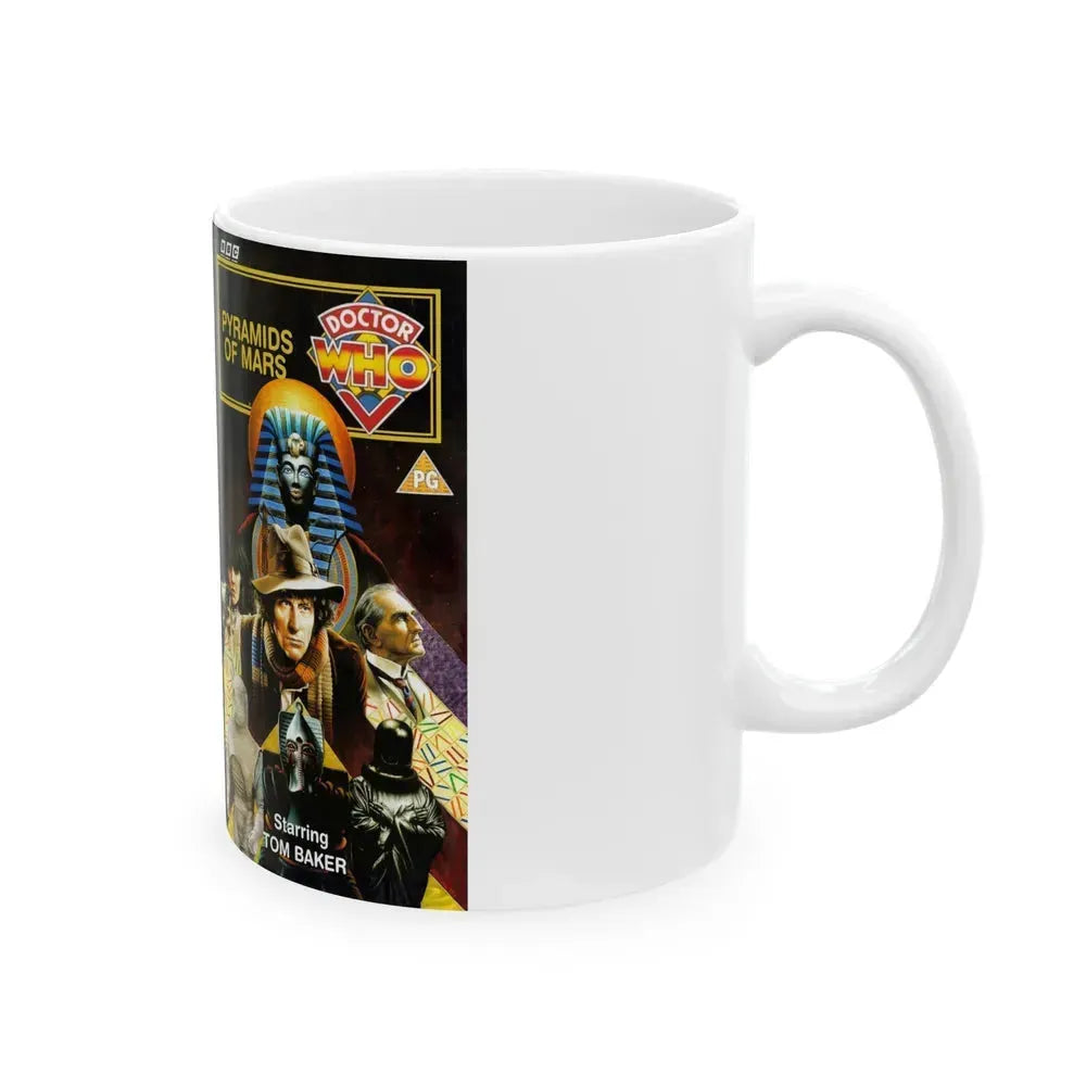 DOCTOR WHO PYRAMIDS OF MARS (VHS COVER) - White Coffee Mug - Go Mug Yourself
