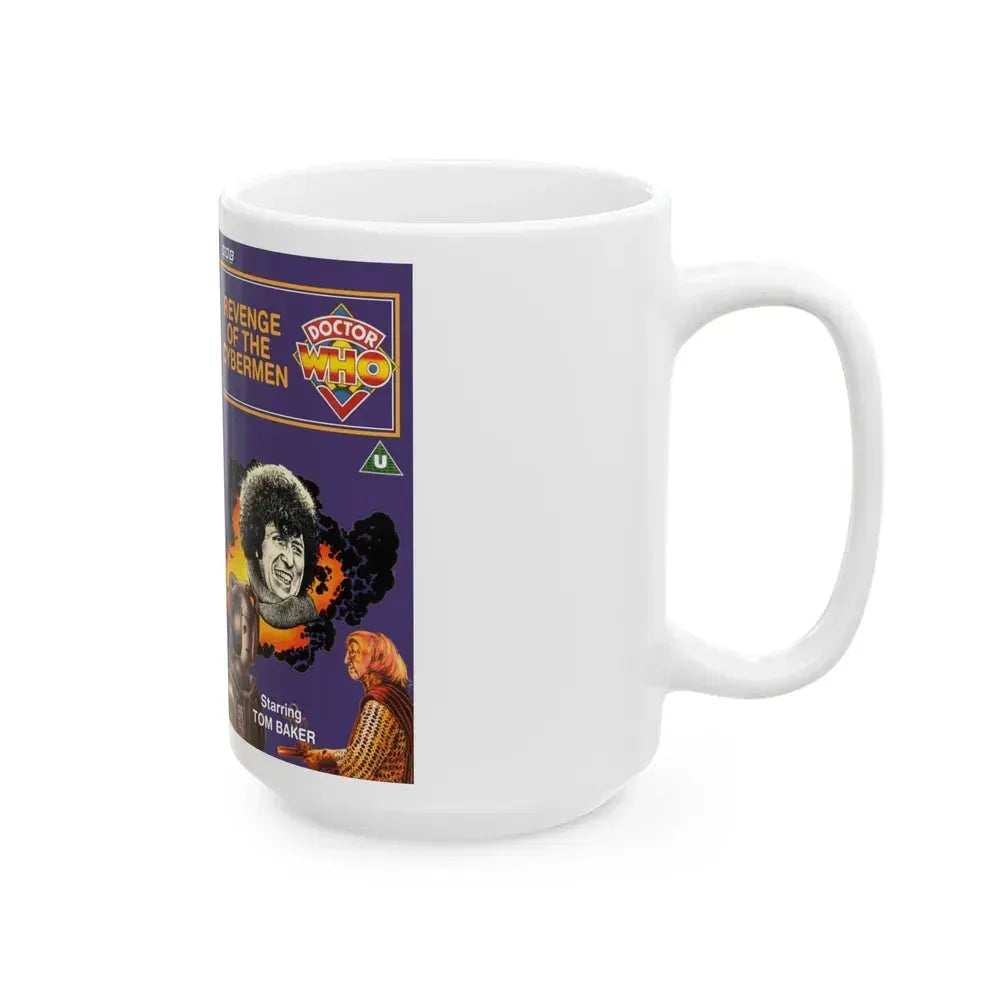 DOCTOR WHO REVENGE OF THE CYBERMEN (VHS COVER) - White Coffee Mug - Go Mug Yourself