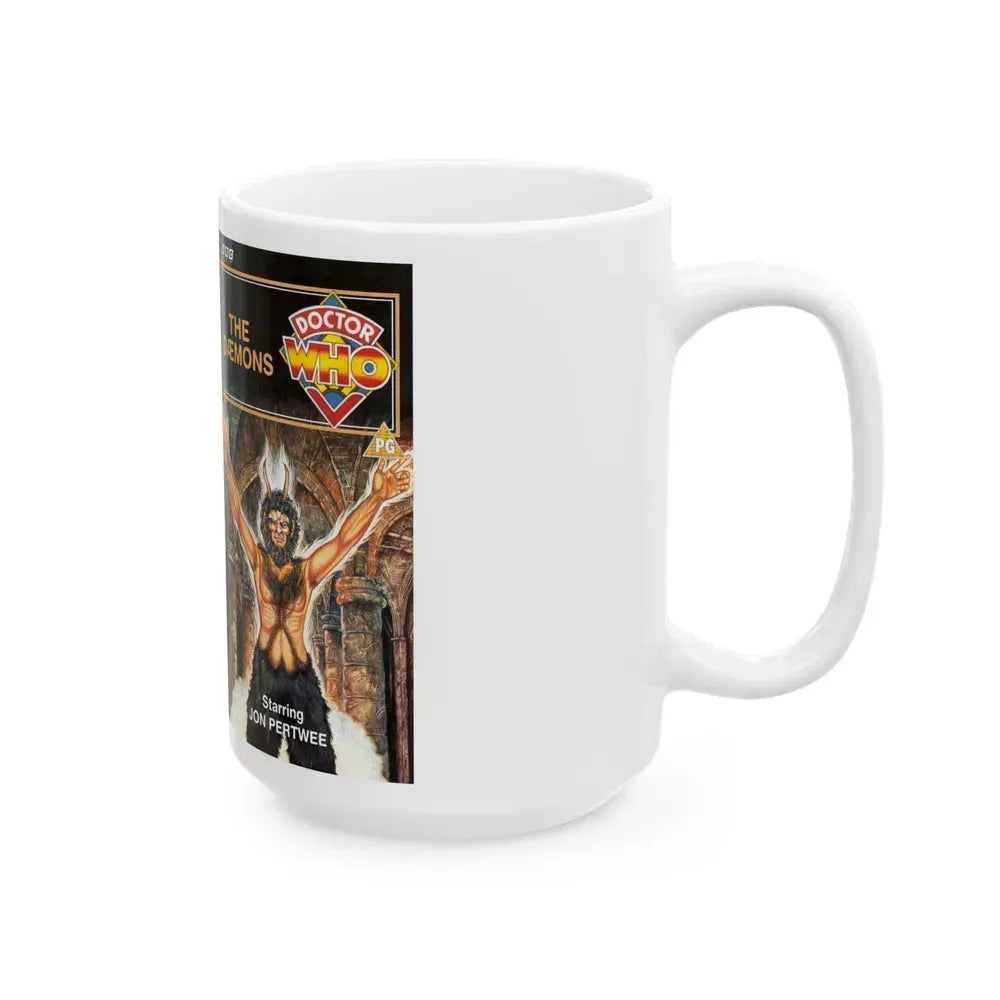 DOCTOR WHO THE DAEMONS (VHS COVER) - White Coffee Mug - Go Mug Yourself