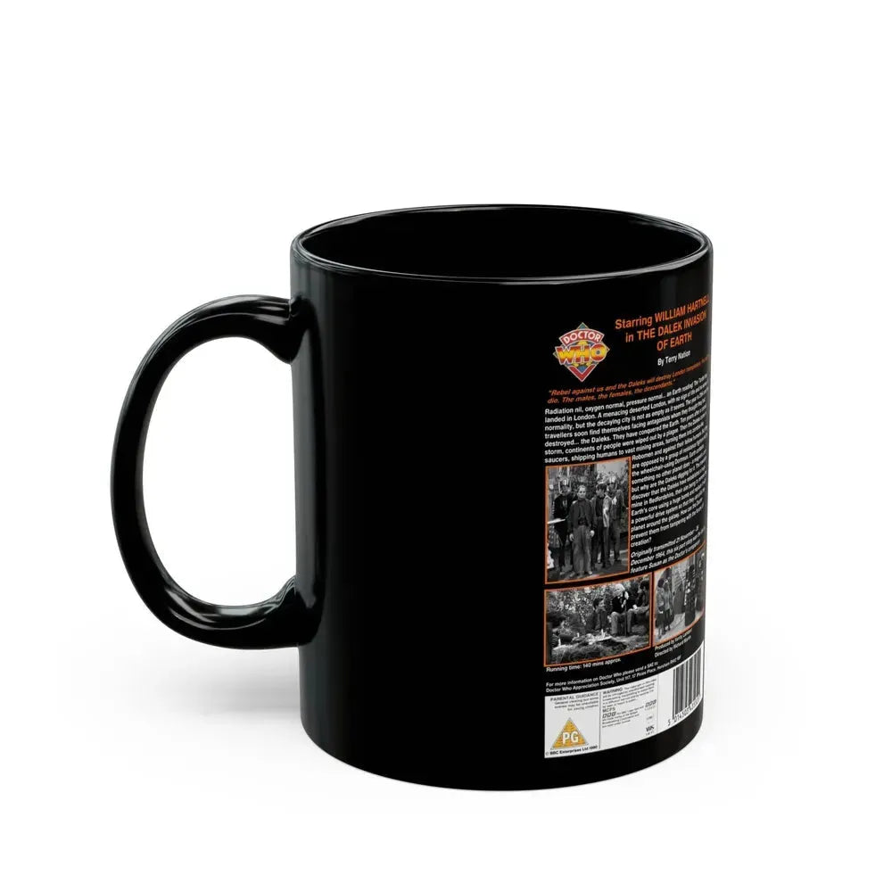 DOCTOR WHO THE DALEK INVASION OF EARTH (VHS COVER) - Black Coffee Mug - Go Mug Yourself